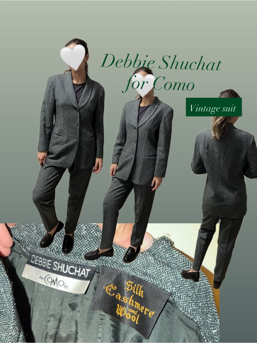 Cashmere, wool & silk vintage Debbie Shuchat for Como suit